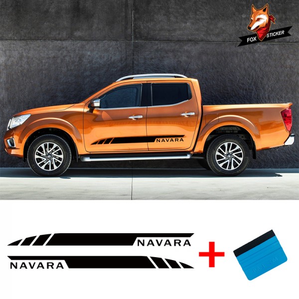 Car Styling Pickup Vinyl Sport Car Side Skirt Stickers Decals for Nissan NAVARA Pick Up Truck Auto Sticker